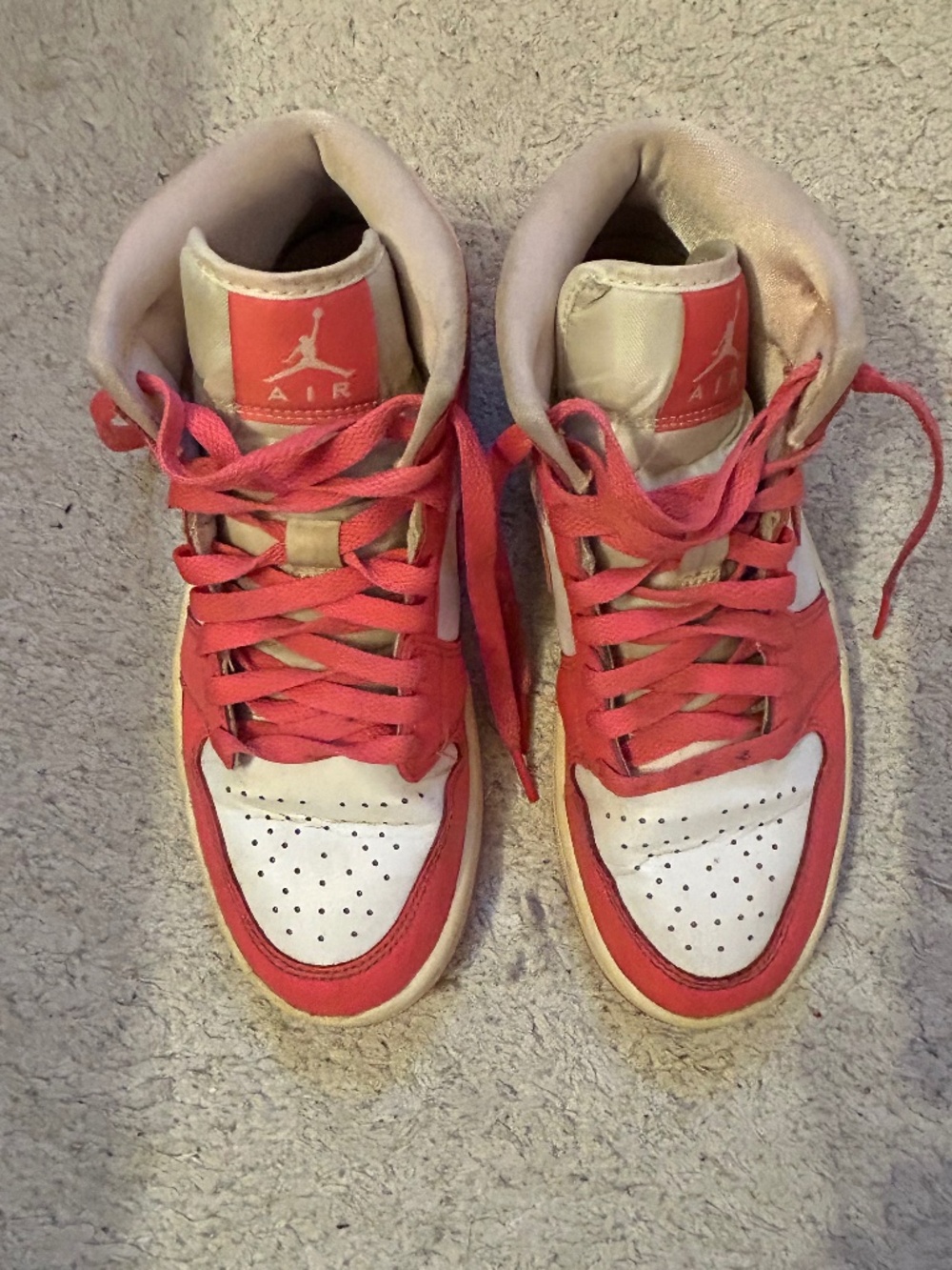 Woman’s Nike Air Jordan High Tops pink & white size 7